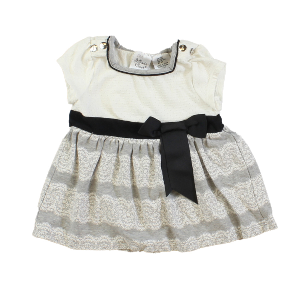Jillian's Closet Girls Black | White | Grey Dress size: 12 Months